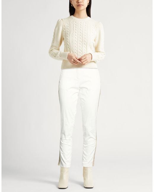 Moorer White Pants Cotton, Elastane