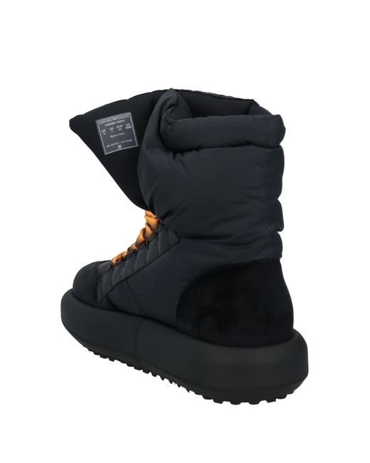 Emporio Armani Black Ankle Boots Textile Fibers, Leather for men