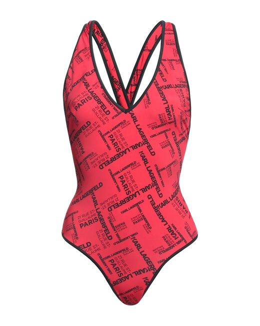 Karl Lagerfeld Red One-piece Swimsuit