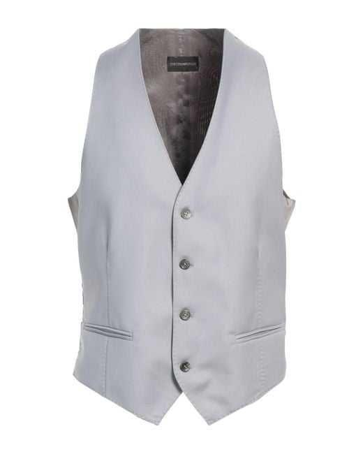 Emporio Armani Gray Tailored Vest Virgin Wool for men
