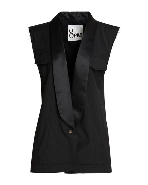 8pm Black Blazer Polyester, Wool, Elastane