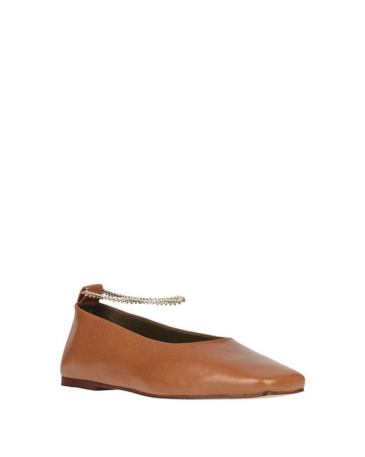MARIA LUCA Brown Tan Ballet Flats Leather
