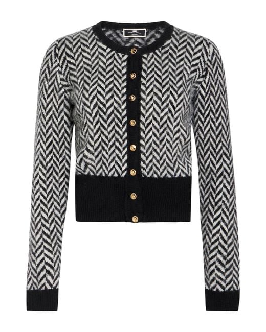 Elisabetta Franchi Black Cardigan Acrylic, Polyamide, Wool, Elastane