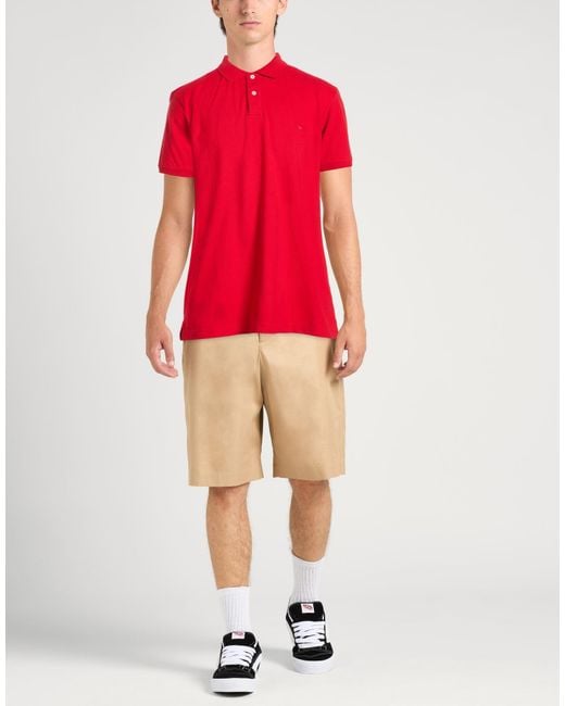 Harmont & Blaine Red Polo Shirt Cotton, Elastane for men