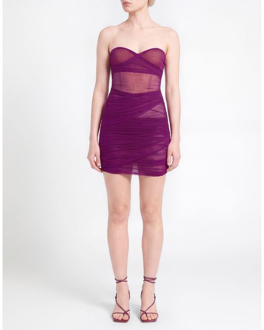 DES_PHEMMES Purple Mini Dress Polyamide, Elastane