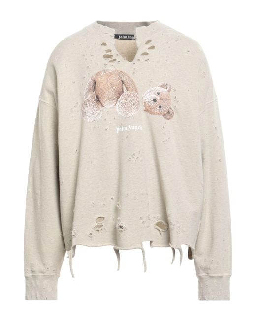 Palm Angels White Sweatshirt Cotton, Elastane for men