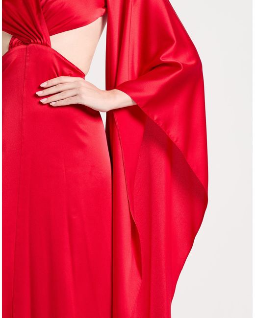 ATELIER LEGORA Red Maxi Dress Polyamide, Viscose, Polyester, Elastane
