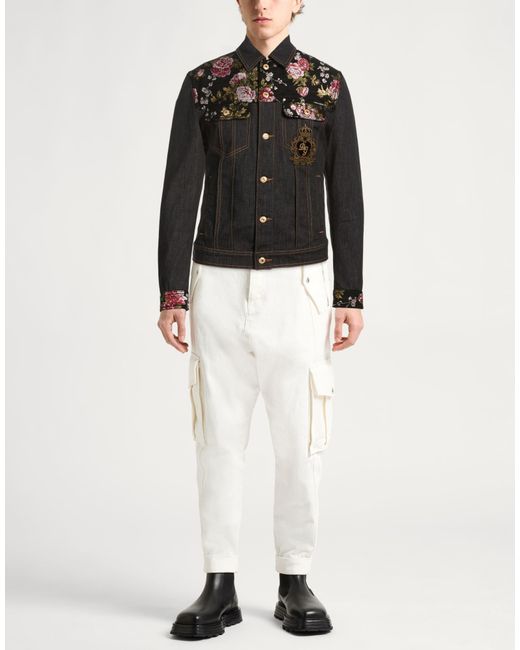 Dolce & Gabbana Black Denim Outerwear Cotton, Polyester, Acetate, Acrylic, Elastane for men