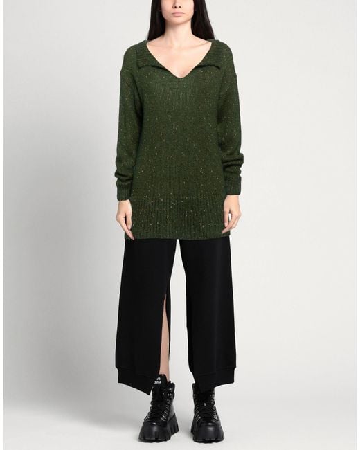 Manila Grace Green Military Sweater Acrylic, Polyamide, Mohair Wool, Polyester