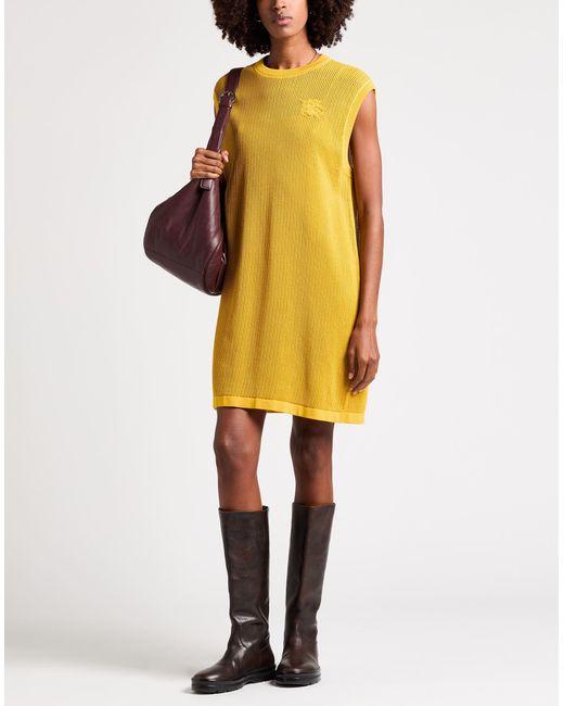 Burberry Yellow Marigold Mini Dress Cotton, Polyamide, Elastane