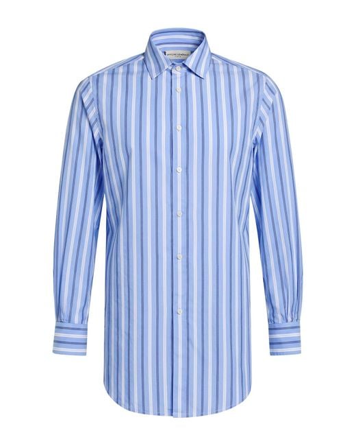 Officine Generale Blue Shirt Cotton