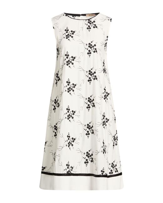 Purotatto White Midi Dress Viscose, Polyester