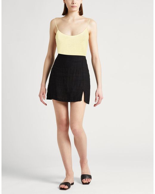 120% Lino Yellow Tank Top Linen, Elastane