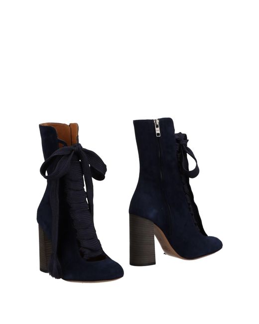 Chloé Blue Ankle Boots Leather