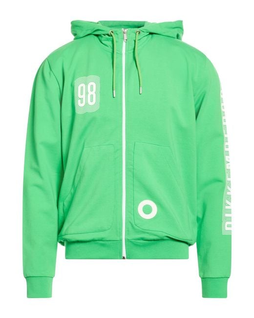 Bikkembergs Green Sweatshirt Cotton, Elastane for men