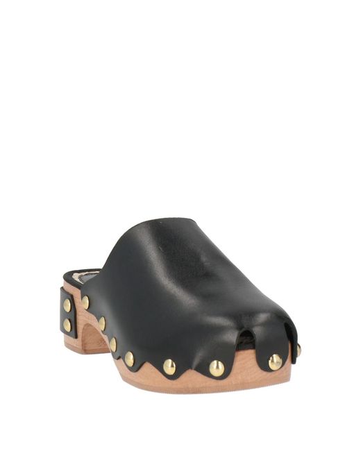Paola D'arcano Black Mules & Clogs Leather