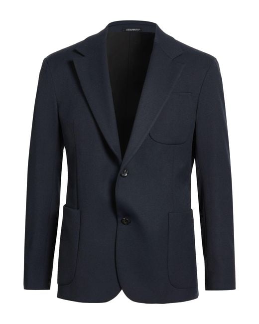 Emporio Armani Blue Blazer Polyester, Viscose, Elastane for men