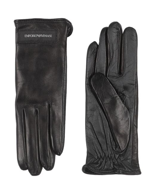 Emporio Armani Black Gloves Calfskin
