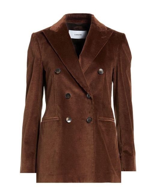 Lardini Brown Blazer Cotton, Elastane