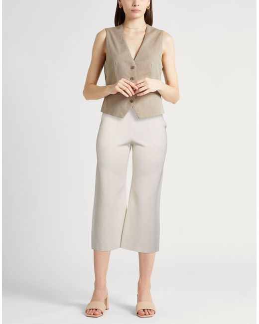 Gentry Portofino White Cream Pants Silk, Cotton