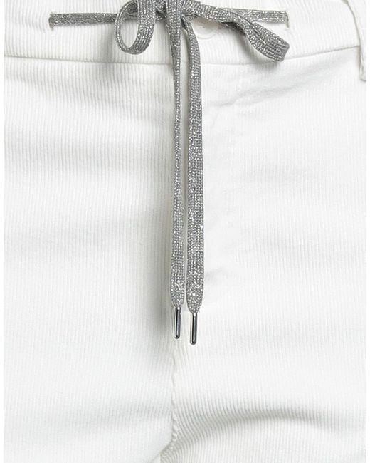 Eleventy White Pants Cotton, Elastane