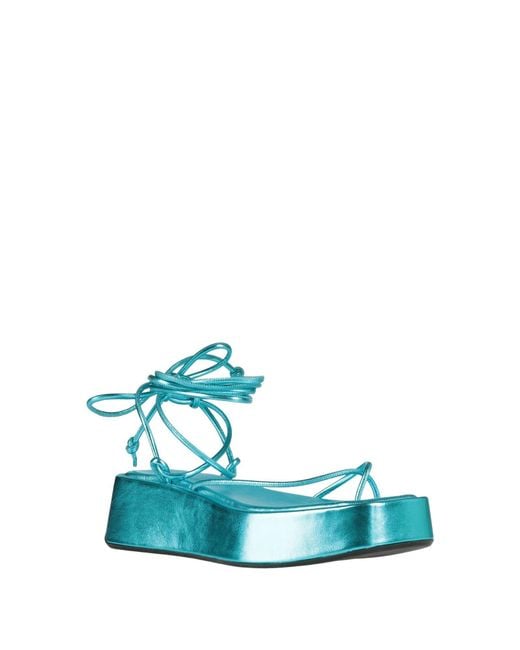 Paris Texas Blue Thong Sandal Leather