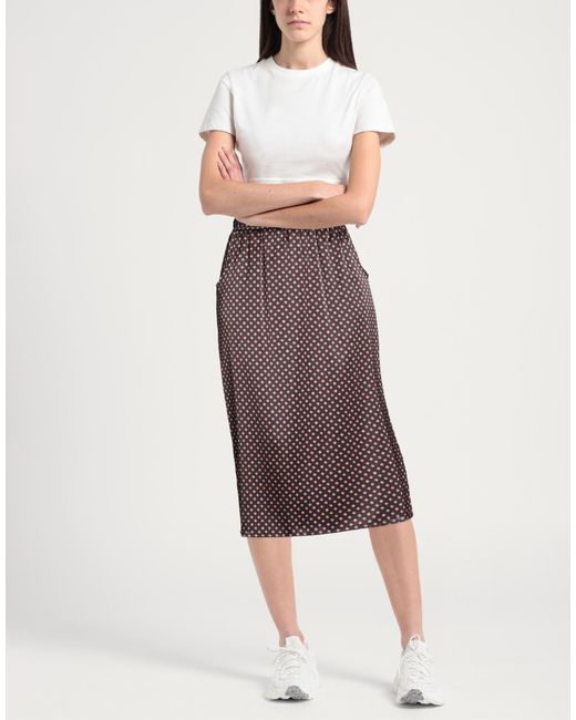 Momoní Purple Midi Skirt Silk, Elastane