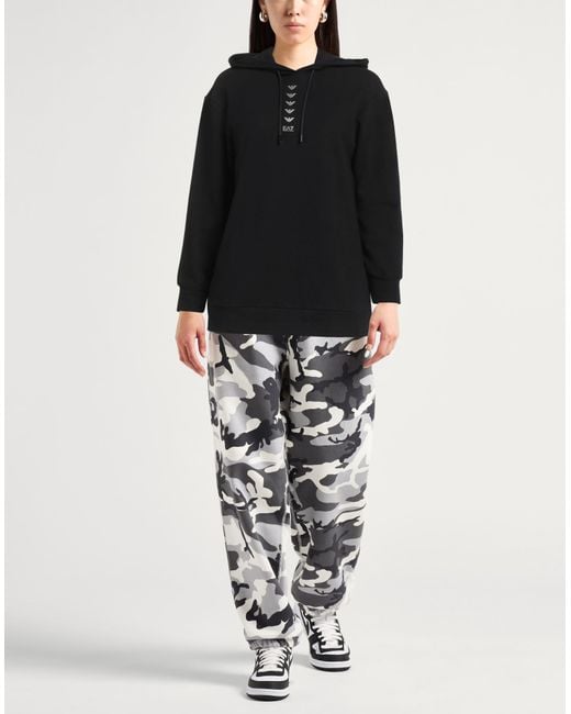 EA7 Black Sweatshirt Cotton, Elastane