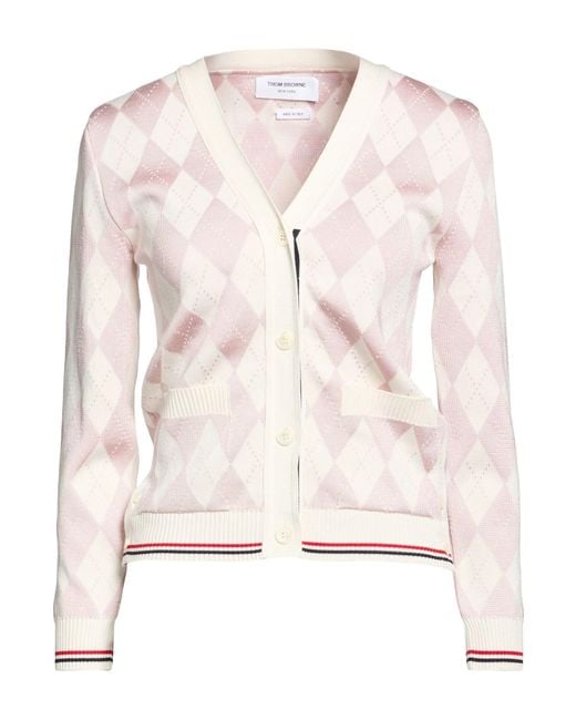 Thom Browne Natural Cardigan Silk, Cotton, Polyamide