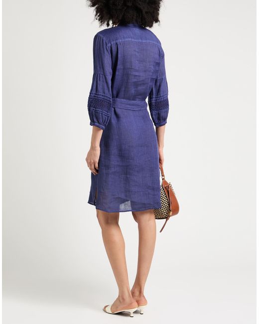 120% Lino Blue Midi-Kleid