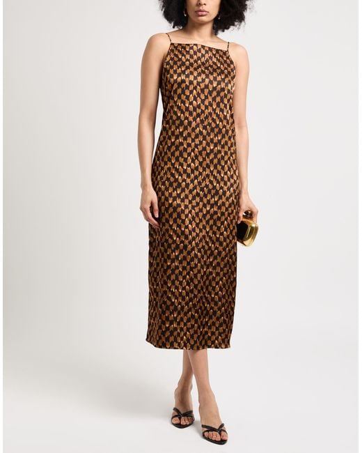 Maison Scotch Brown Midi-Kleid