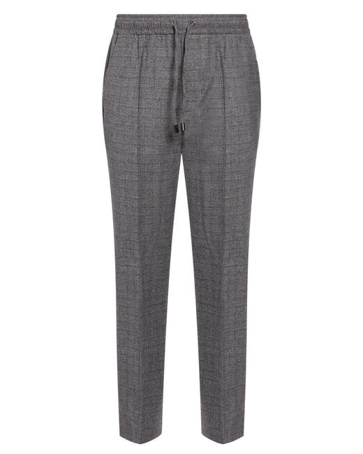 Isaia Gray Pants Virgin Wool, Cashmere, Silk for men