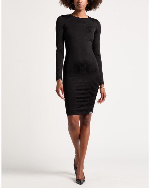Versace Jeans Couture Black Midi Dress Polyamide, Viscose, Elastane