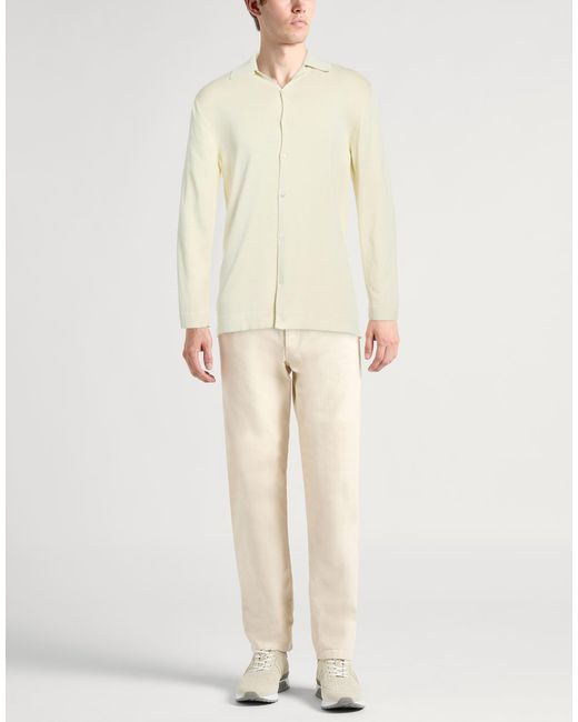 Agnona White Cream Shirt Silk, Cotton, Metal for men