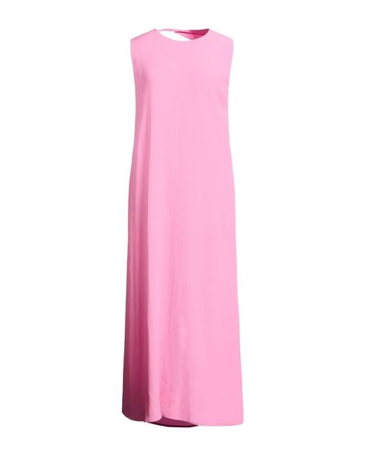 Semicouture Pink Maxi Dress Acetate, Silk
