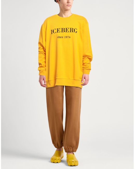 Iceberg Yellow Sweatshirt Cotton, Polyester for men