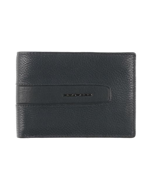 Piquadro Black Wallet Soft Leather, Metal for men