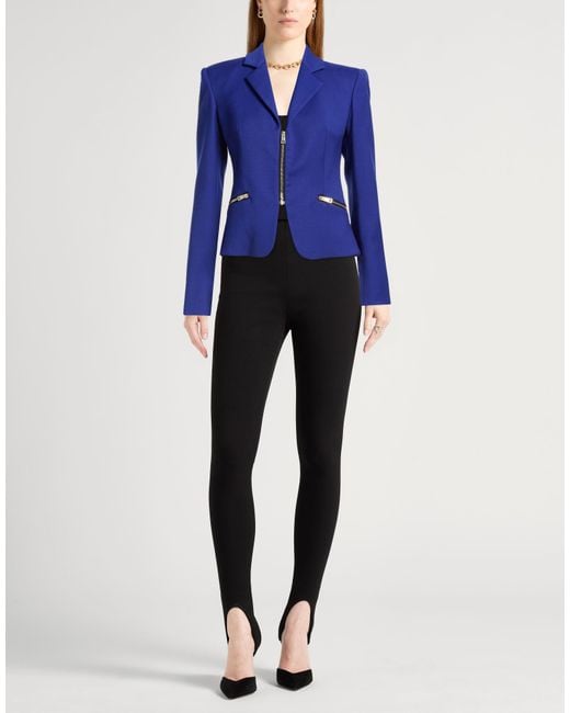 BCBGMAXAZRIA Blue Blazer Wool, Polyester, Elastane