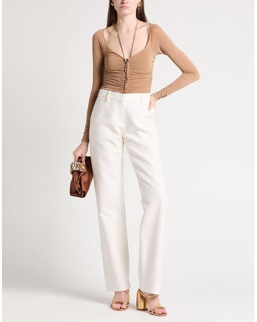 Pinko White Bodysuit Viscose, Elastane