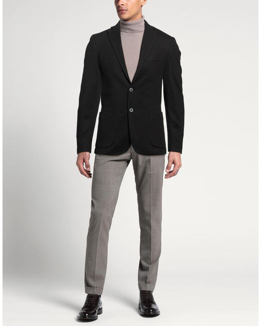 ANDREA DES HOMME Black Blazer Polyester, Elastane for men