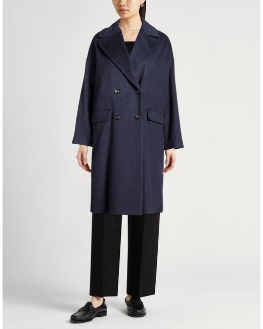 Eleventy Blue Midnight Coat Wool