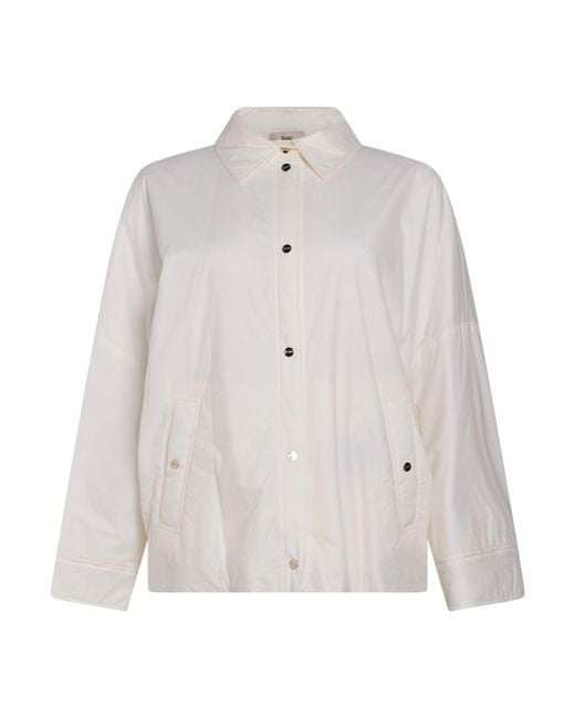 Herno White Cream Jacket Polyamide, Polyurethane
