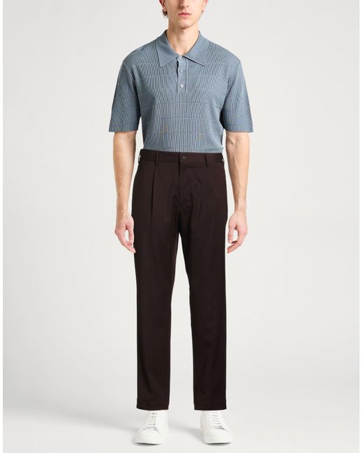 Santaniello Brown Chocolate Pants Polyester, Wool, Elastane for men