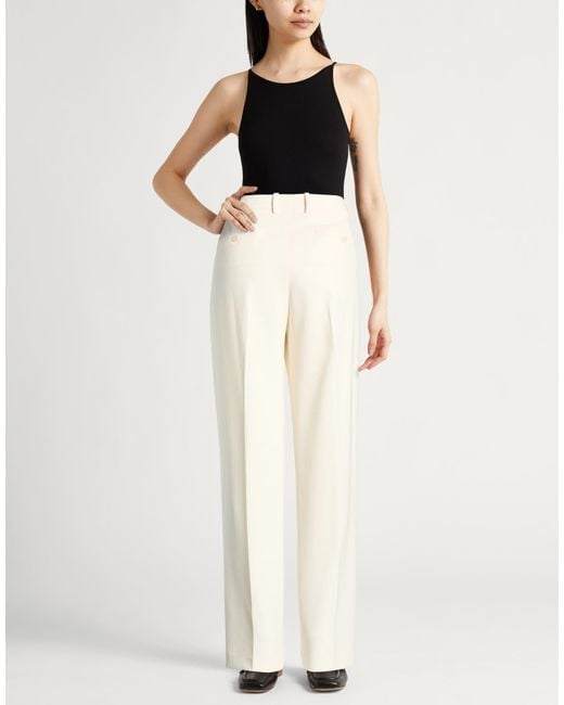 Theory White Ivory Pants Triacetate, Polyester