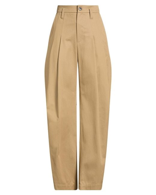 Brunello Cucinelli Natural Camel Pants Cotton, Ecobrass