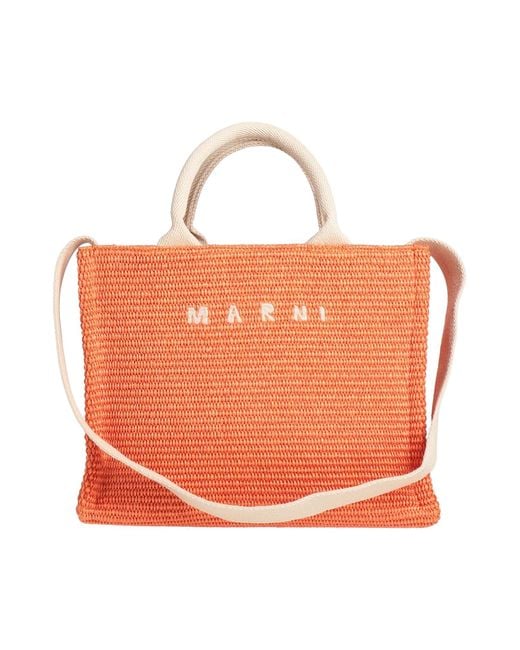 Marni Orange Handbag Cotton, Polyamide, Polyester, Cow Leather, Brass