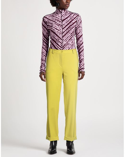 P.A.R.O.S.H. Yellow Lime Pants Virgin Wool, Elastane
