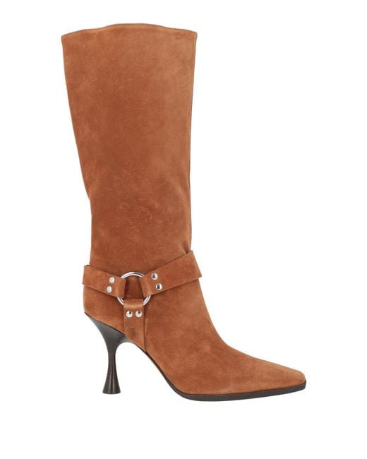 Sergio Rossi Brown Camel Boot Leather