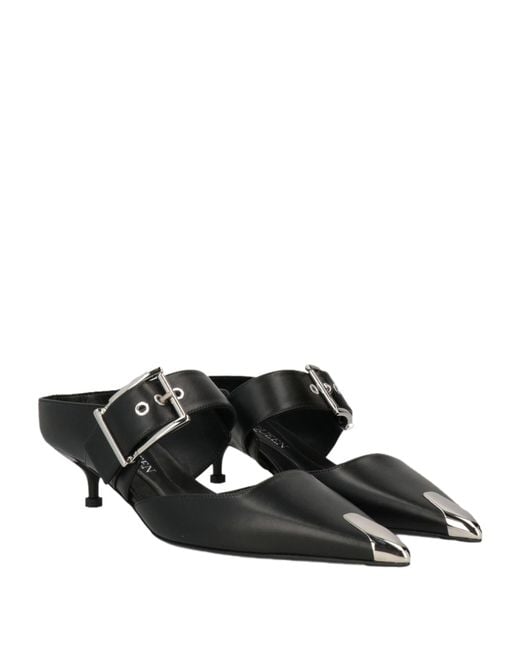 McQueen Black Mules & Clogs