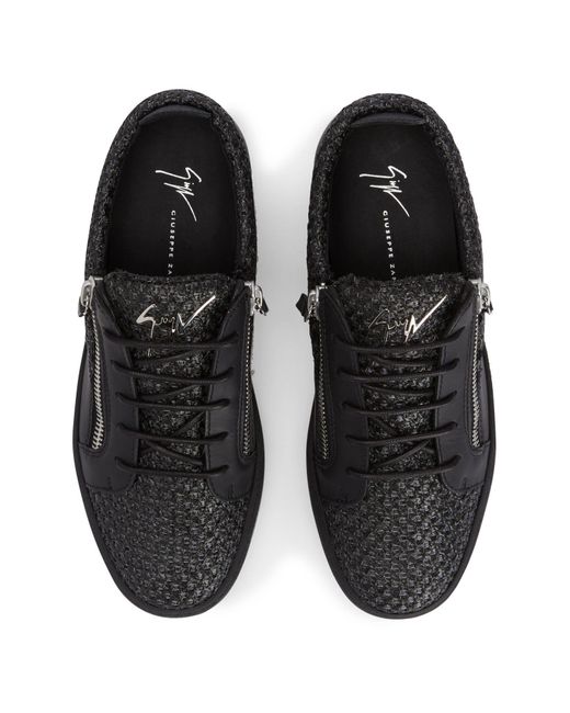 Giuseppe Zanotti Strukturierte Frankie Sneakers in Black für Herren